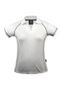 Endeavour Ladies Golf Polo - White/Navy - sportscrazy.com.au