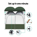 Weisshorn Double Camping Shower Toilet Tent - Green - sportscrazy.com.au