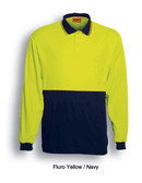 Hi Viz L/S Polyface Polo - Yellow/Navy - sportscrazy.com.au