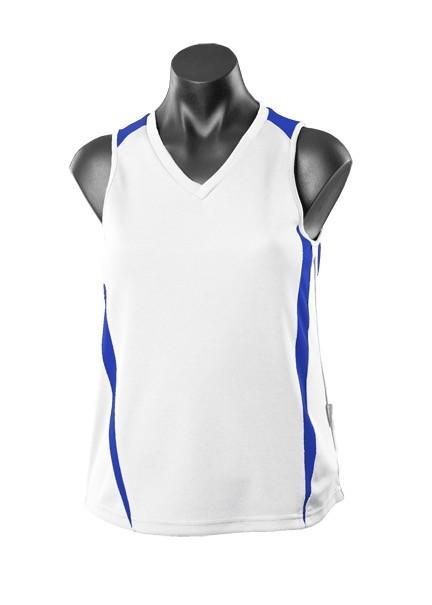 Eureka Ladies Training Singlet - White/Royal - sportscrazy.com.au