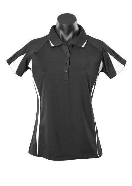 Eureka Ladies Polo - Black/White - sportscrazy.com.au