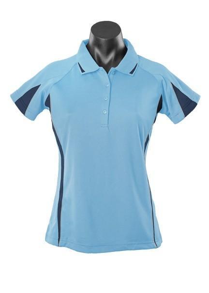 Eureka Ladies Polo - Sky/Navy - sportscrazy.com.au