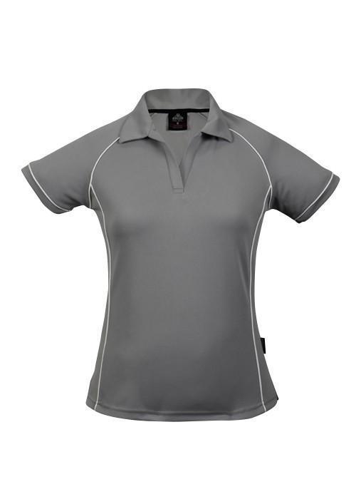 Endeavour Ladies Golf Polo - Silver/White - sportscrazy.com.au