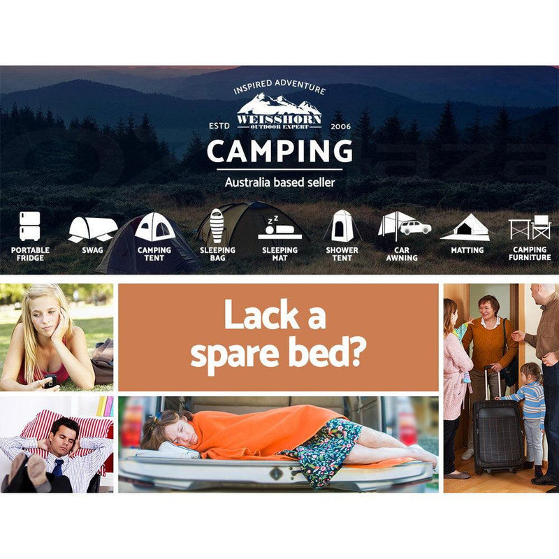 Weisshorn Single Self Inflating Mattress - Coffee - sportscrazy.com.au
