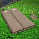 Weisshorn Self Inflating Double Mattress - Brown - sportscrazy.com.au