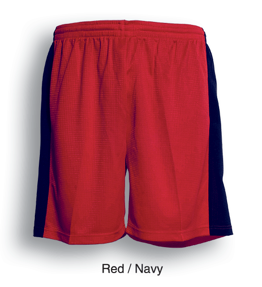 Kids Panel Soccer Shorts - Red/Navy - sportscrazy.com.au