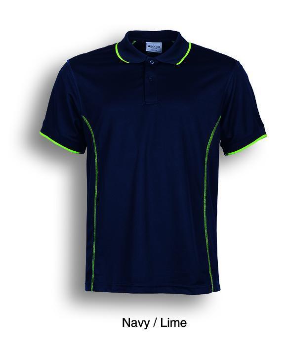 Essentials Golf S/S Polo - Navy/Lime - sportscrazy.com.au