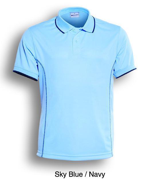 Essentials Golf S/S Polo - Sky/Navy - sportscrazy.com.au