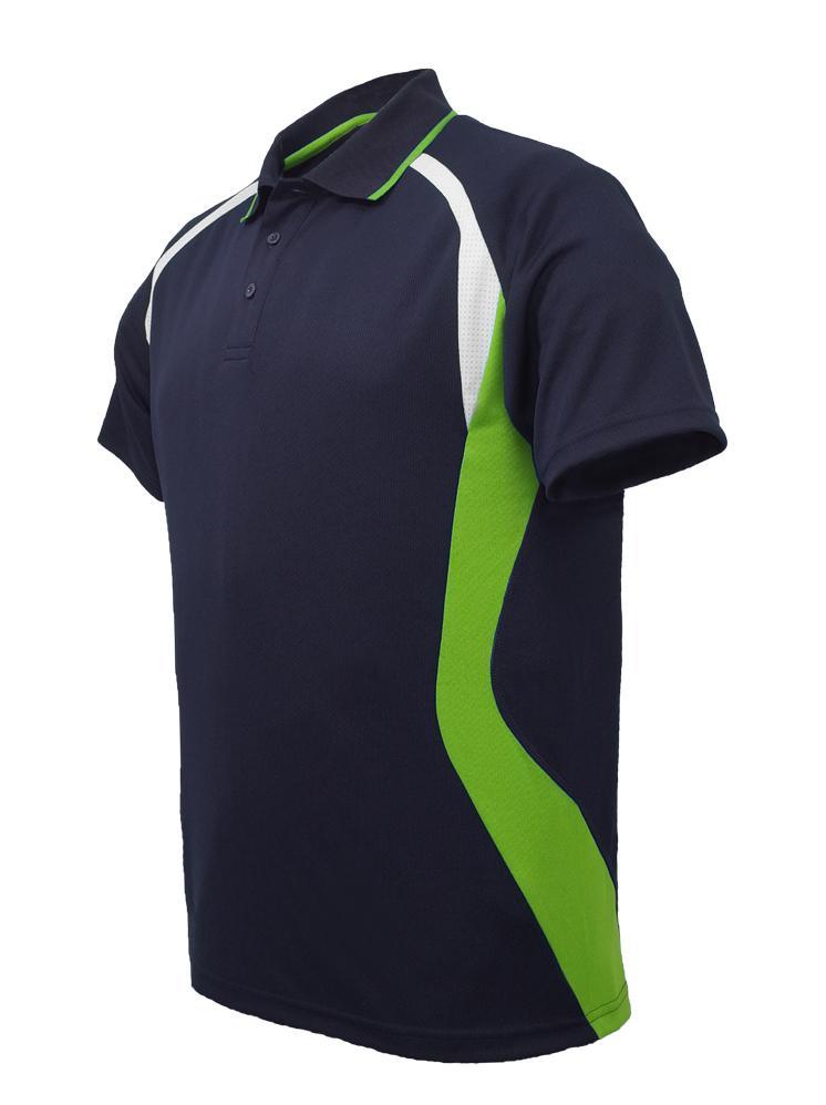 Golf Sports Panel Polo Shirt - Navy/Lime/White - sportscrazy.com.au