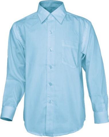 Boys Long Sleeve School Shirt - Sky