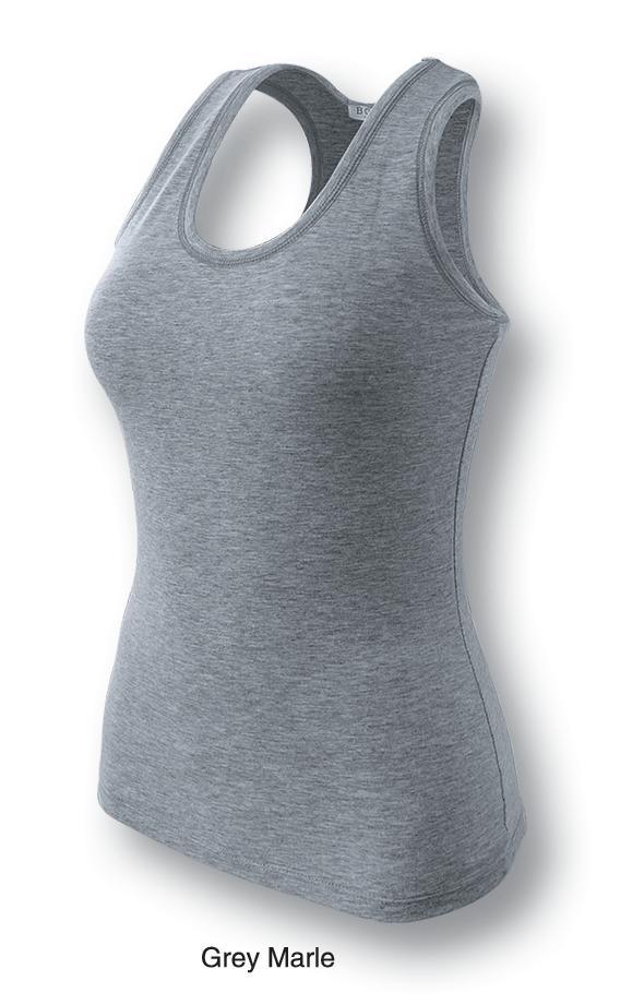 Ladies Action Gym Singlet - Grey Marle - sportscrazy.com.au