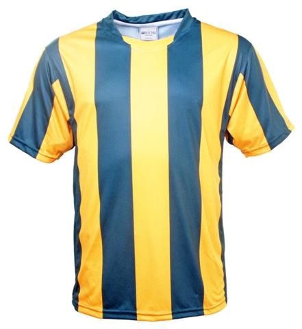 Kids Striped Football Jersey - Green/Gold - sportscrazy.com.au