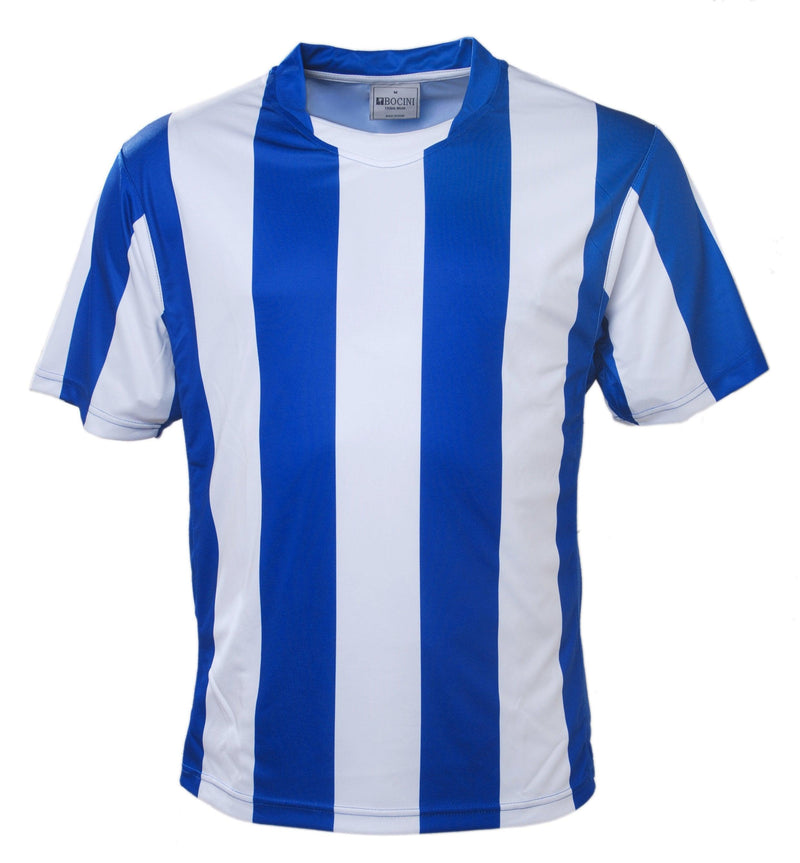 Kids Striped Football Jersey - Royal/White - sportscrazy.com.au