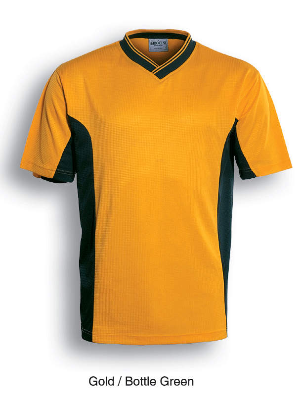 Kids Soccer Jersey - Gold/Bottle - sportscrazy.com.au