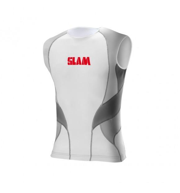 Slam Kids Sleeveless Rash Top - White/Grey - sportscrazy.com.au