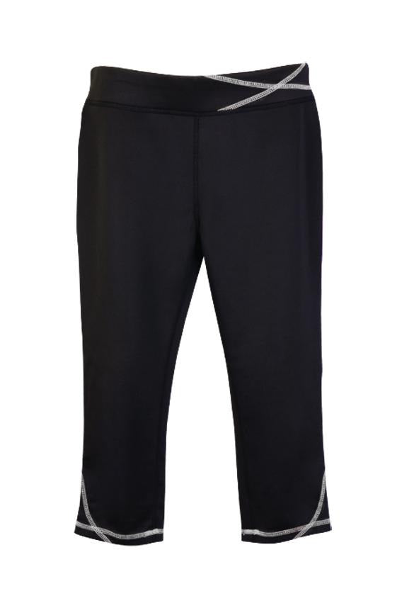 Ladies Contrast Stitch Leggings - Black/White - sportscrazy.com.au