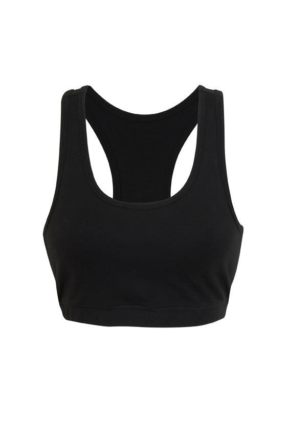 Ladies Gym Y-Back Crop Top - Black - sportscrazy.com.au