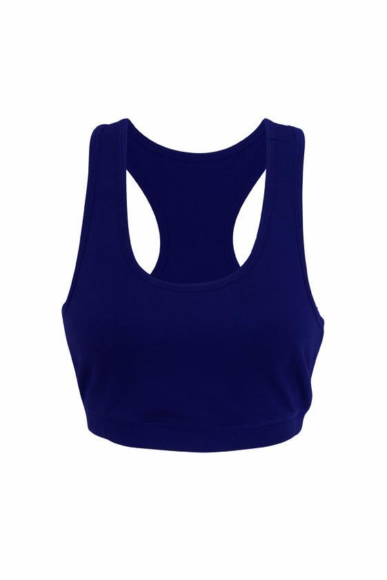 Ladies Gym Y-Back Crop Top - Navy - sportscrazy.com.au