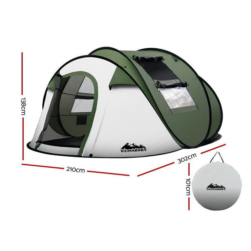 Weisshorn Instant Up Camping Tent 4-5 Person - sportscrazy.com.au