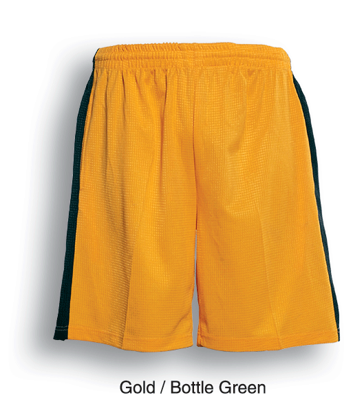 Kids Panel Soccer Shorts - Gold/Bottle Green - sportscrazy.com.au