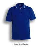 Mens Double Striped Polo - Royal/White