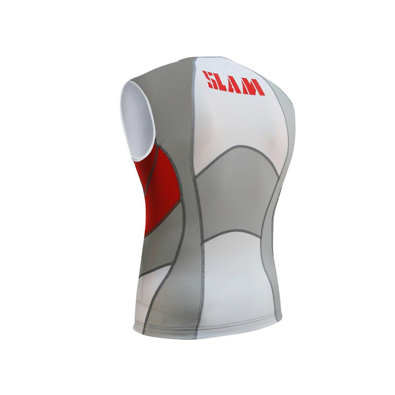 Slam Kids Sleeveless Rash Top - White/Red - sportscrazy.com.au