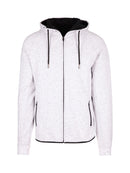 Cotton Face Bonded Polar Fleece Hoodie - White Marle