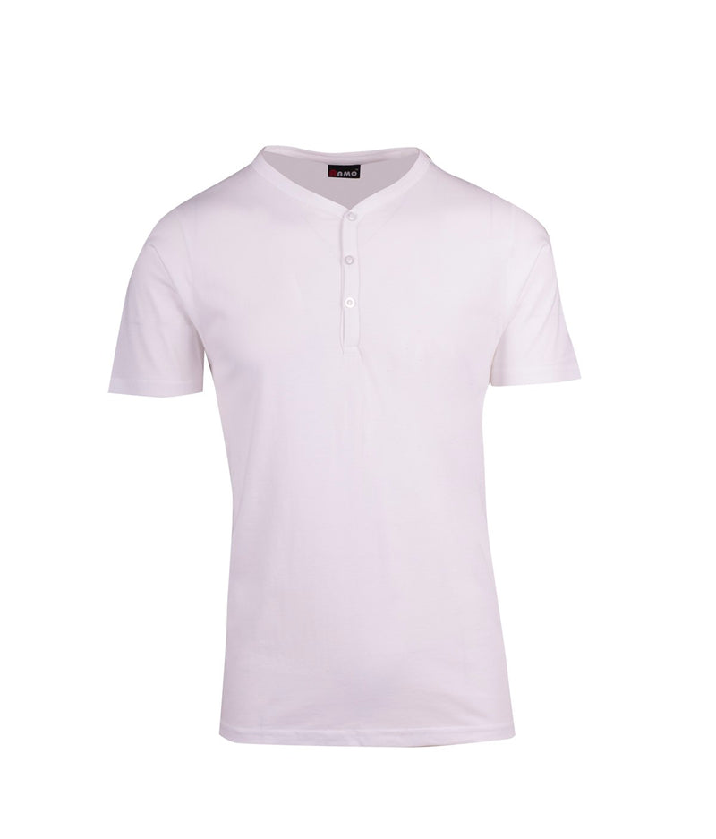 Mens Henley Tee - White