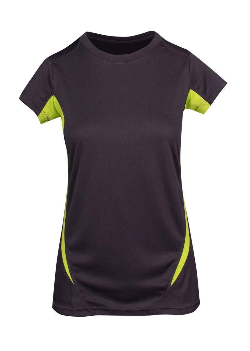 Ladies Accelerator Training T-Shirt - Charcoal/Lime - sportscrazy.com.au